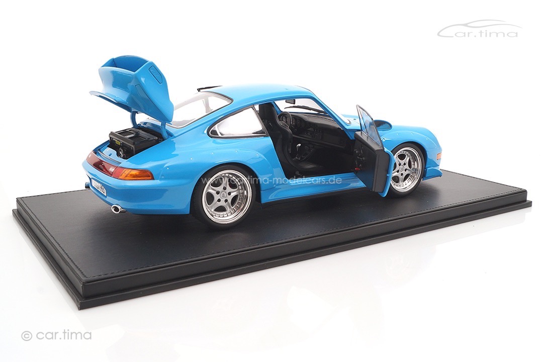 Porsche 911 (993) GT2 Rivierablau inkl. Vitrine KK Scale 1:12 KKDC120283S-VIT