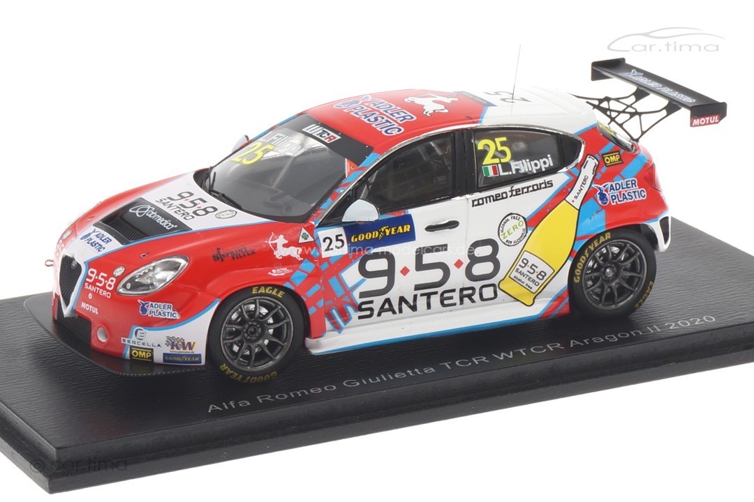 Alfa Romeo Giulietta TCR Race 2 WTCR 2020 Aragon II Luca Filippi Spark 1:43 S8972 Alfa Romeo Giulietta TCR Race 2 WTCR 2020 Aragon II Luca Filippi Spark 1:43 S8972