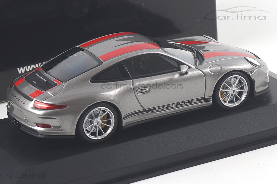 Porsche 911 (991) R silber/Dekorstreifen rot Minichamps 1:43 410066222 Porsche 911 (991) R silber/Dekorstreifen rot Minichamps 1:43 410066222