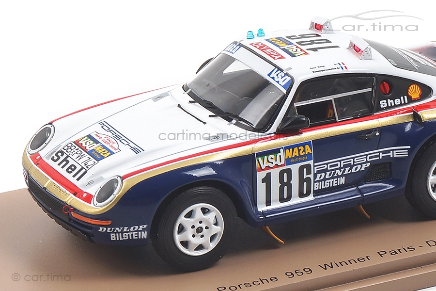 Porsche 959 Winner Rallye Paris-Dakar 1986 Metge/Lemoine Spark 1:43 S7815
