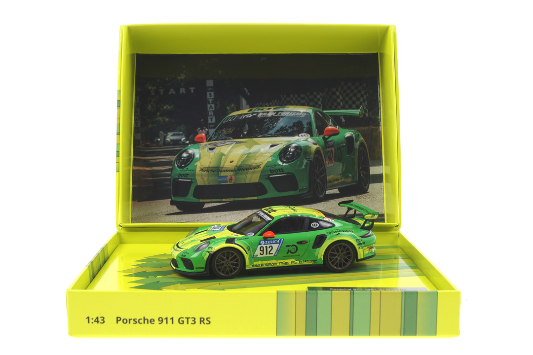 Porsche 911 (991 II) GT3 RS Manthey Racing Demo Run Goodwood 2018 Mark Webber Minichamps Porsche 911 (991 II) GT3 RS Manthey Racing Demo Run Goodwood 2018 Mark Webber Minichamps