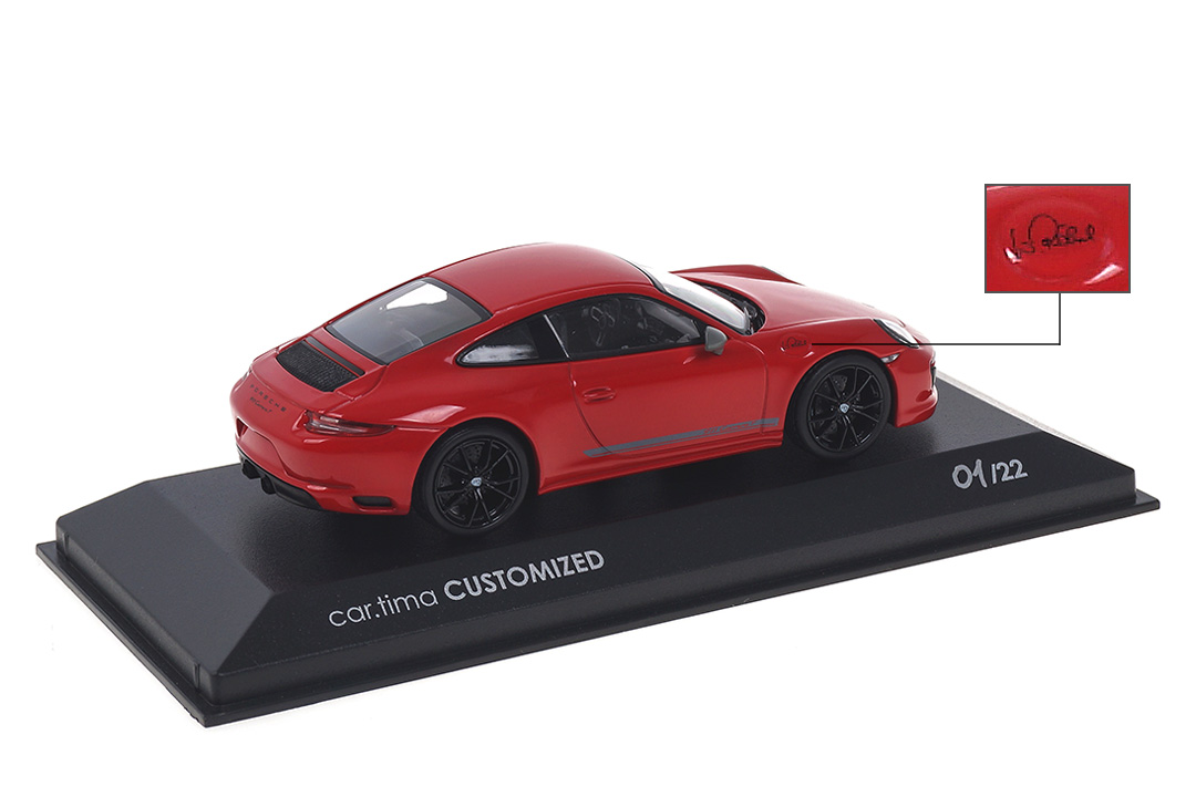 Porsche 911 (991 II) Carrera T Indischrot/Rad schwarz Signaturdruck Walter Röhrl Porsche 911 (991 II) Carrera T Indischrot/Rad schwarz Signaturdruck Walter Röhrl