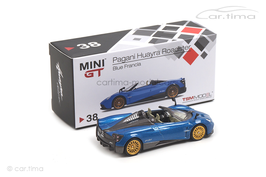 Pagani Huayra Roadster (LHD) Blue Francia MINI GT 1:64 MGT00038-L Pagani Huayra Roadster (LHD) Blue Francia MINI GT 1:64 MGT00038-L