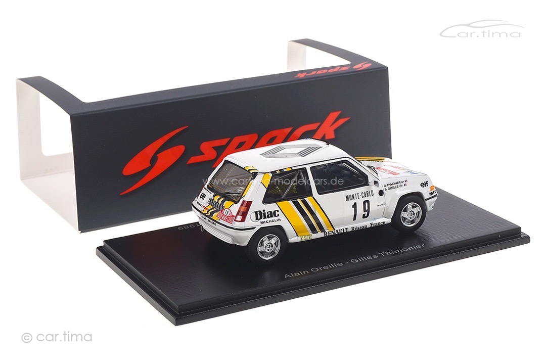 Renault 5 GT Turbo Rallye Monte Carlo 1989 Oreille/Thimonier Spark 1:43 S5565 Renault 5 GT Turbo Rallye Monte Carlo 1989 Oreille/Thimonier Spark 1:43 S5565