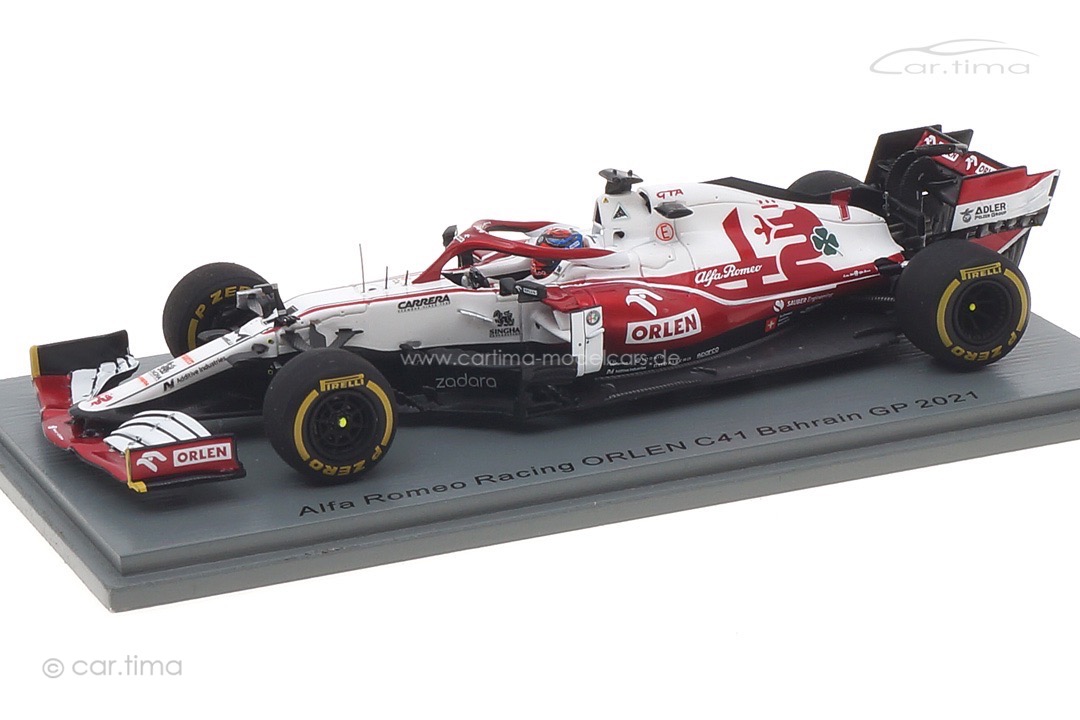 Alfa Romeo Sauber F1 GP Bahrain 2021 Kimi Räikkönen Spark 1:43 S7662 Alfa Romeo Sauber F1 GP Bahrain 2021 Kimi Räikkönen Spark 1:43 S7662