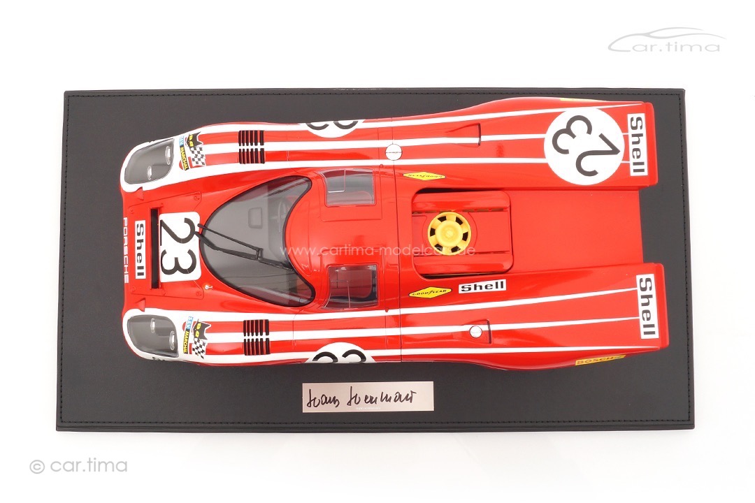 Porsche 917 Winner 24h Le Mans 1970 Originalsignatur Hans Herrmann inkl. Vitrine 1:12