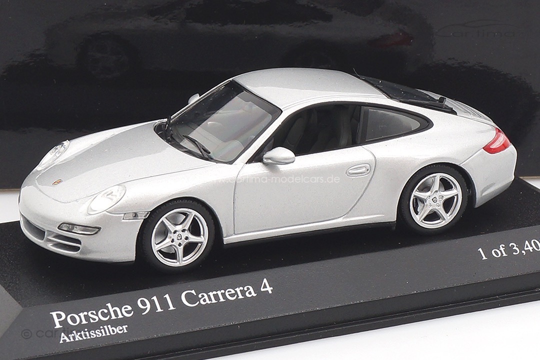 Porsche 911 (997) Carrera 4S Arktissilber Minichamps 1:43 400065320