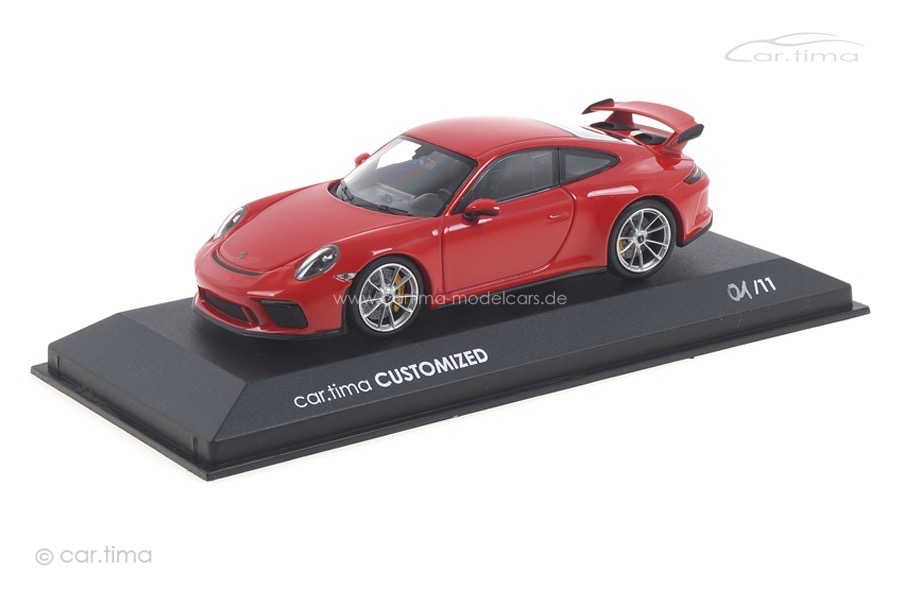 Porsche 911 (991 II) GT3 Indischrot/Rad silber Minichamps car.tima CUSTOMIZED CAC04319067
