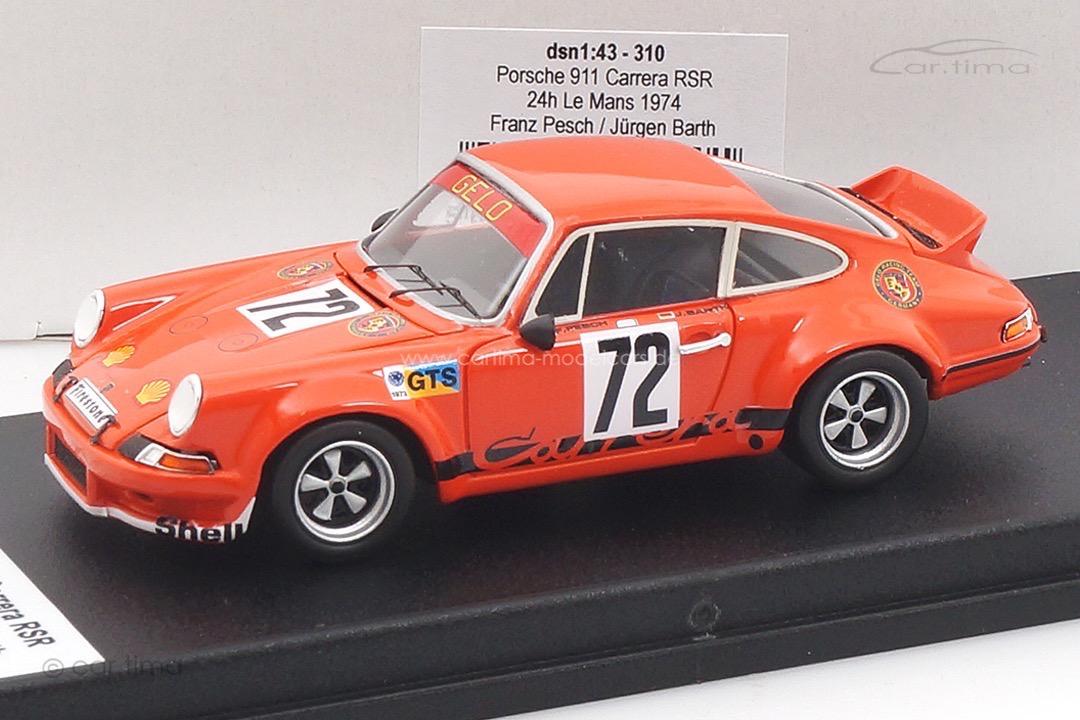 Porsche 911 Carrera RSR 24h Le Mans 1974 Barth/Pesch Troféu 1:43 DSN143-310