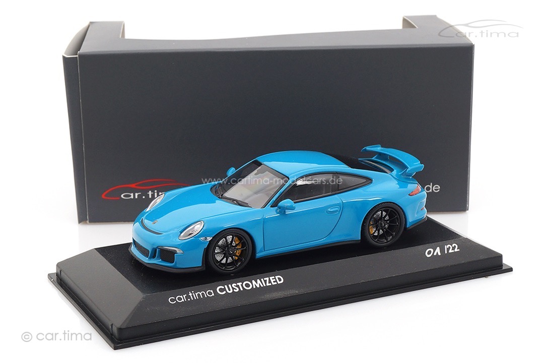 Porsche 911 (991) GT3 Miami blau/Rad schwarz Minichamps car.tima CUSTOMIZED 1:43