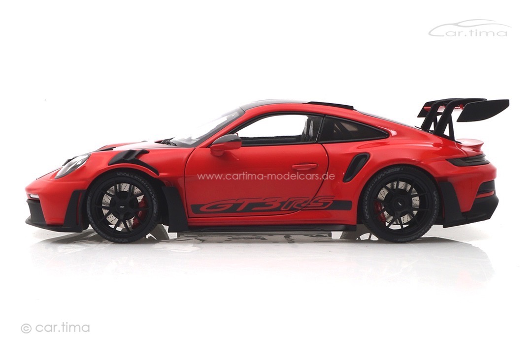 Porsche 911 (992) GT3 RS Weissach Paket Indischrot/Rad schwarz Minichamps 1:18 113062027 Porsche 911 (992) GT3 RS Weissach Paket Indischrot/Rad schwarz Minichamps 1:18 113062027