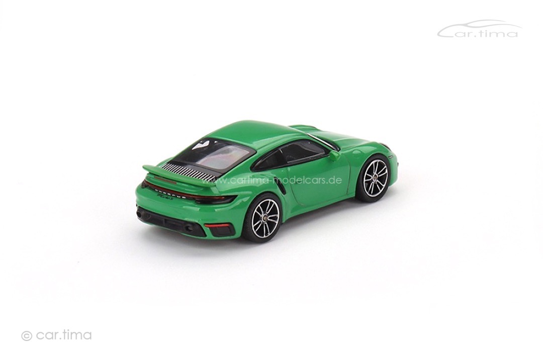 Porsche 911 (992) Turbo S Pythongrün MINI GT 1:64 MGT00525-L