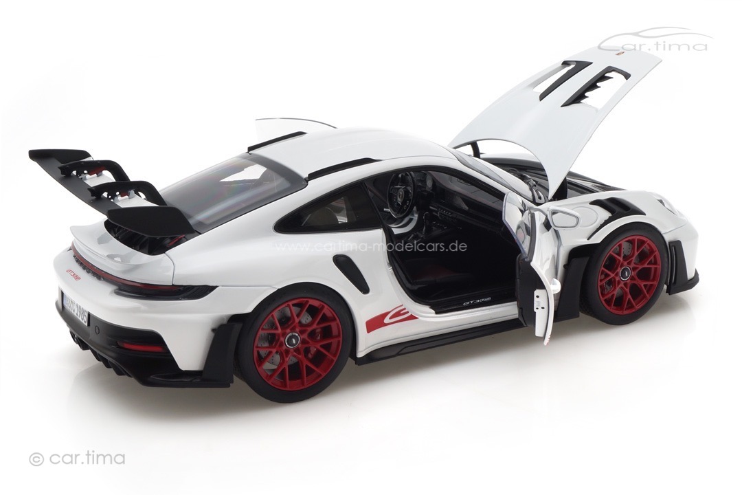 Porsche 911 (992) GT3 RS Weiß/Rad Pyrorot Norev 1:18 187352 Porsche 911 (992) GT3 RS Weiß/Rad Pyrorot Norev 1:18 187352