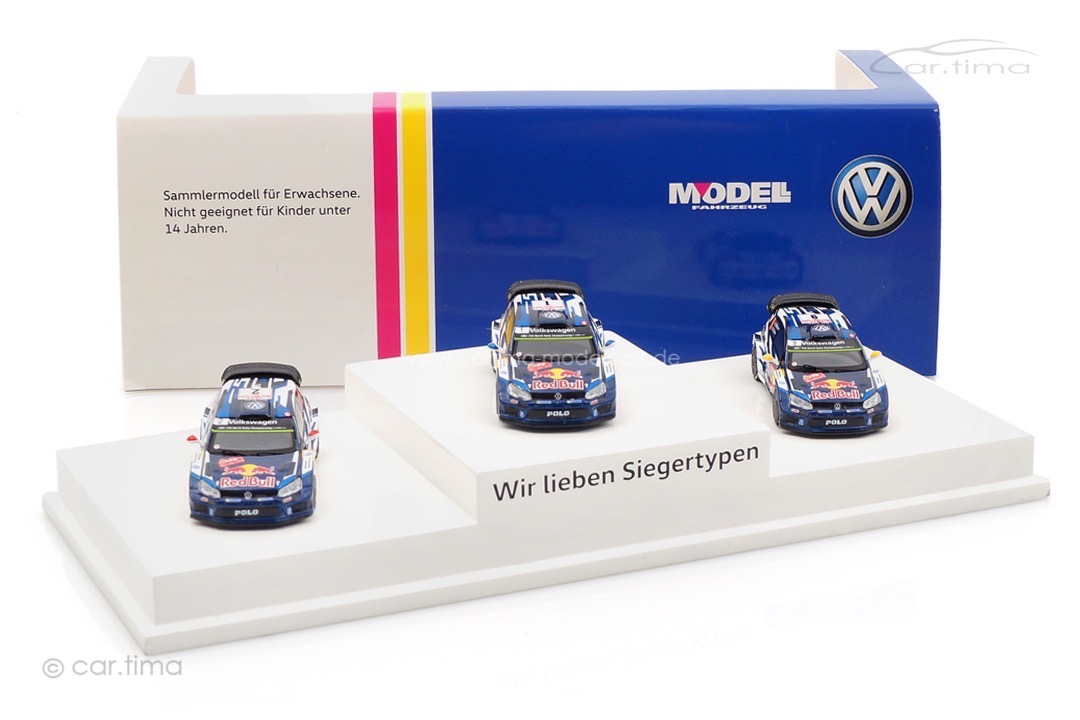 Set VW Polo WRC Monte Carlo 2025 Modell Fahrzeug "Wir lieben Siegertypen" Spark 1:87 SAM266