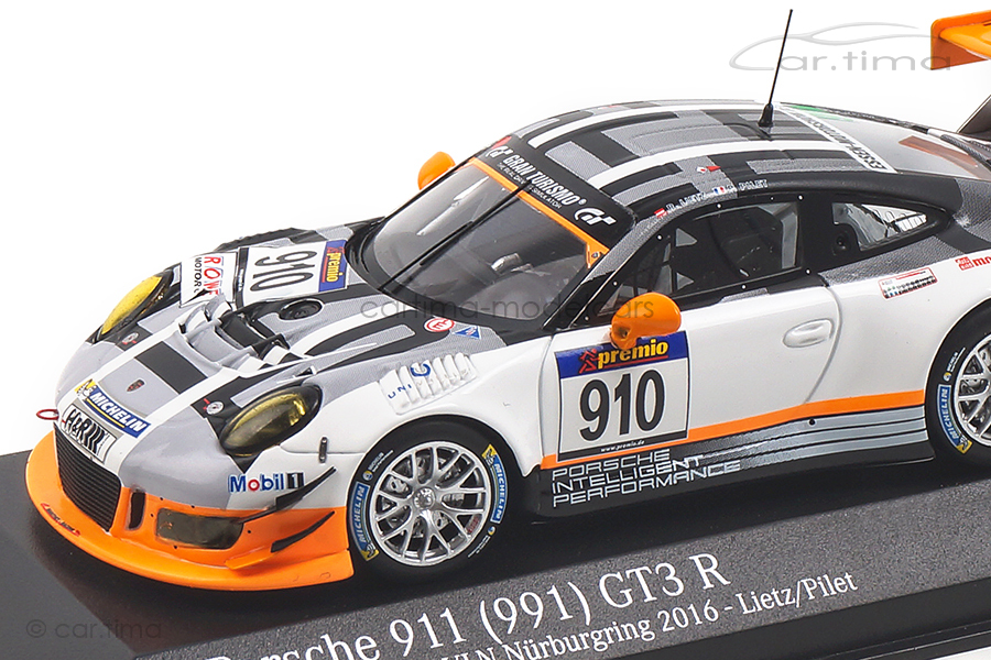 Porsche 911 GT3 R VLN Nürburgring 2016 #910 Lietz/Pilet Manthey Racing Minichamps 1:43