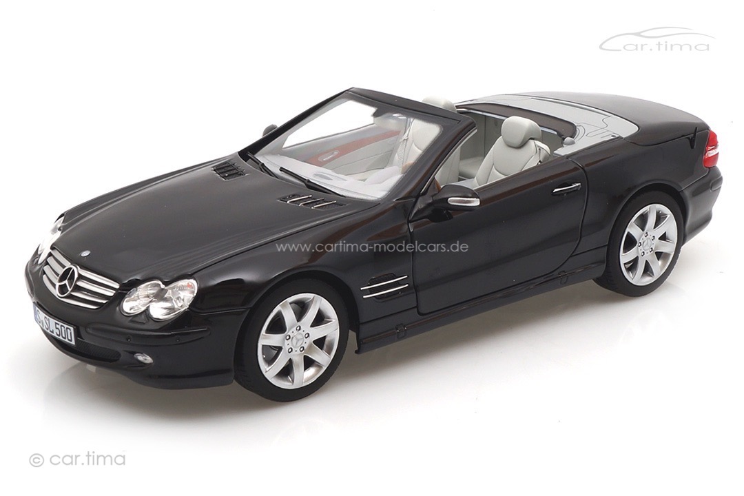 Mercedes-Benz SL 500 1999 Bleu foncé Métallisé 1/18