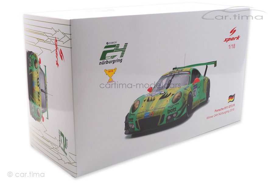 Porsche 911 (991) GT3 R Winner 24h Nürburgring 2018 Manthey Racing Spark 1:18 18SG027 