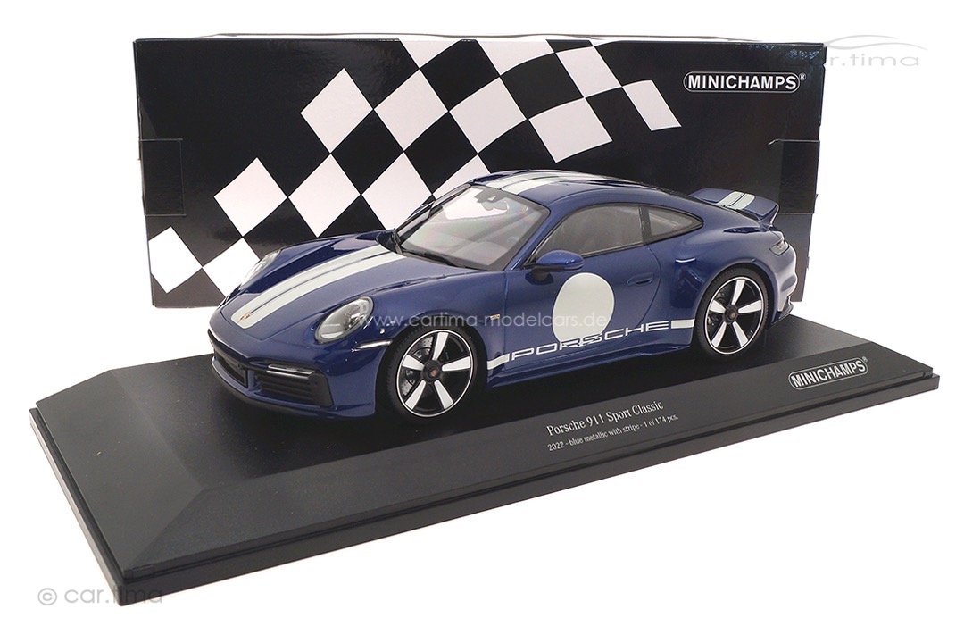 Porsche 911 (992) Sport Classic Enzianblaumet. Minichamps 1:18 155062006