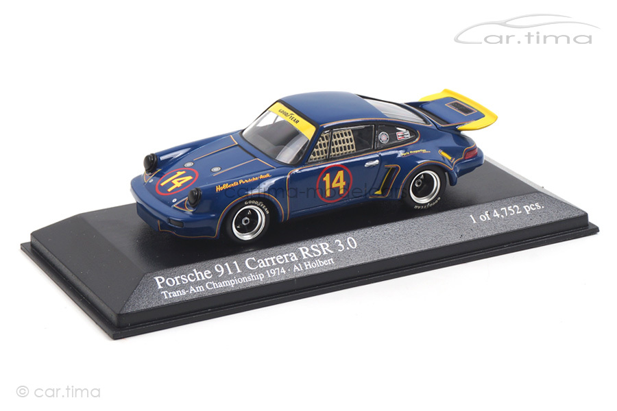 Porsche 911 RSR 3,0 TransAm Championship 1974 Al Holbert Minichamps 1:43 430746914 Porsche 911 RSR 3,0 TransAm Championship 1974 Al Holbert Minichamps 1:43 430746914