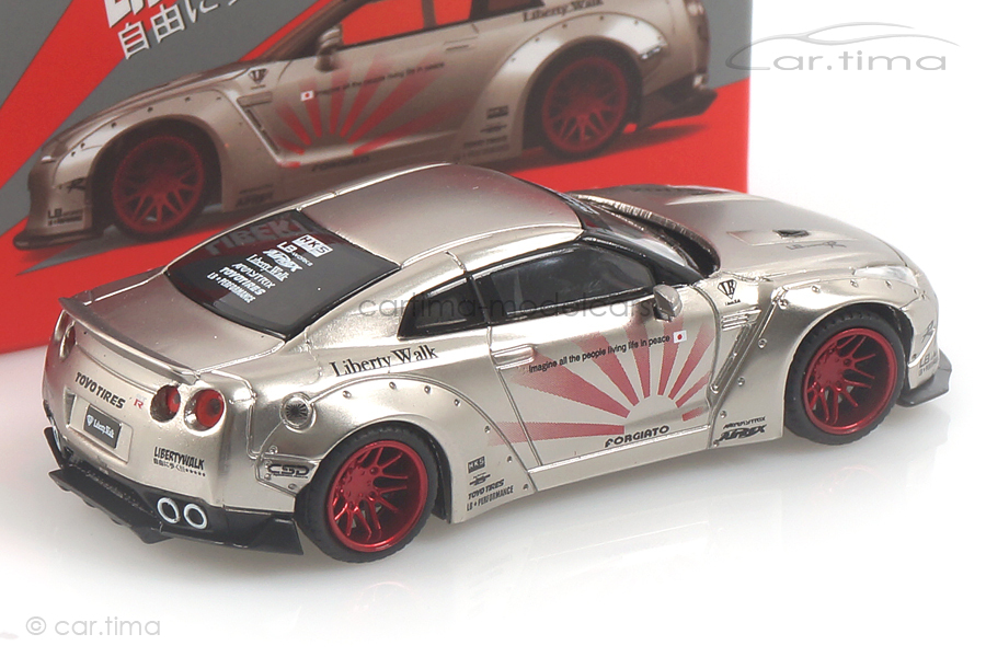 Liberty Walk Nissan GT-R R35 (RHD) Satin Silver MINI GT 1:64 MGT00049-R Liberty Walk Nissan GT-R R35 (RHD) Satin Silver MINI GT 1:64 MGT00049-R