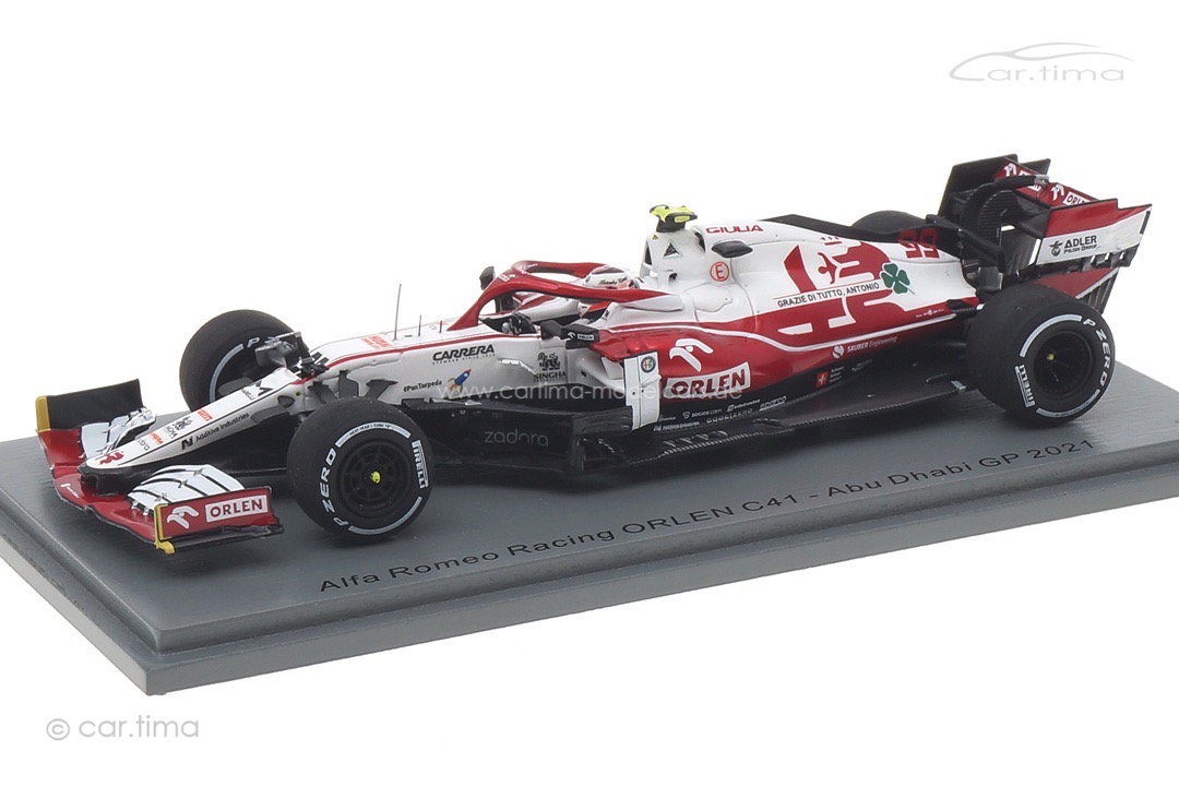 Alfa Romeo Racing ORLEN C41 GP Abu Dhabi 2021 Antonio Giovinazzi Spark 1:43 S7857 Alfa Romeo Racing ORLEN C41 GP Abu Dhabi 2021 Antonio Giovinazzi Spark 1:43 S7857