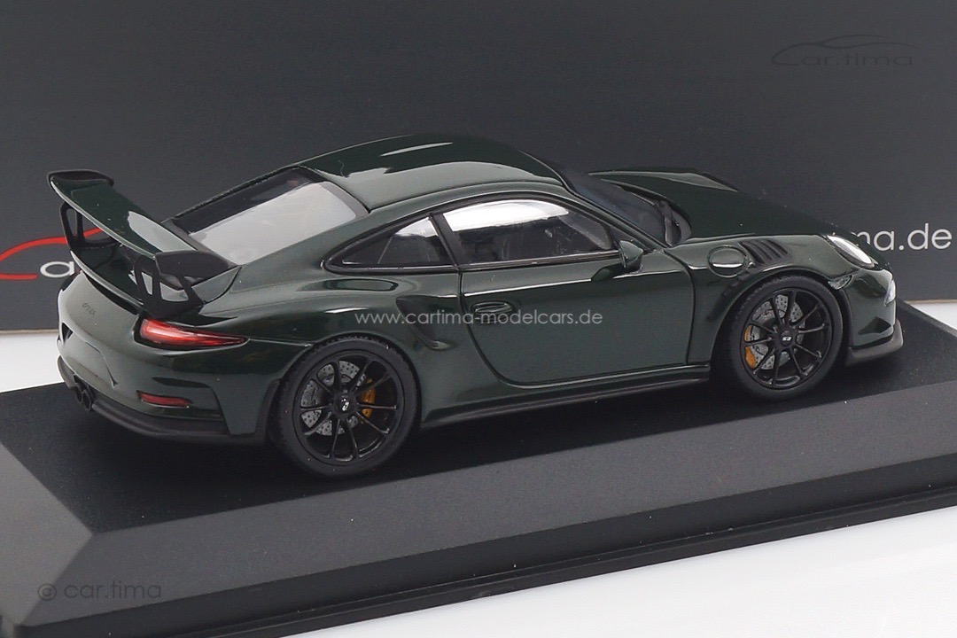 Porsche 911 (991) GT3 RS British racing green/Rad schwarz Minichamps car.tima CUSTOMIZED 1:43