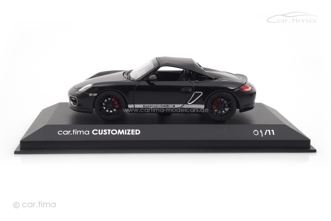Porsche Boxster Spyder (987) Schwarz/Rad schwarz Minichamps car.tima CUSTOMIZED 1:43