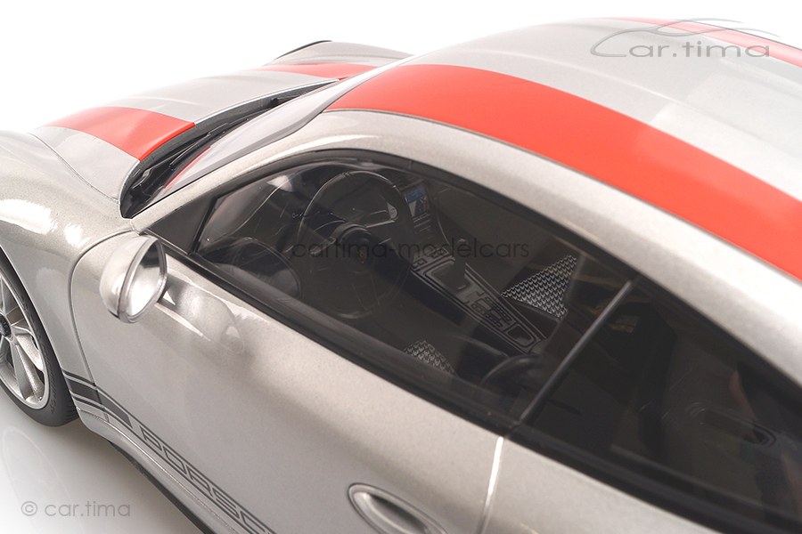 Porsche 911 (991) R GT-silber/Dekorstreifen rot Minichamps 1:12 125066321 Porsche 911 (991) R GT-silber/Dekorstreifen rot Minichamps 1:12 125066321