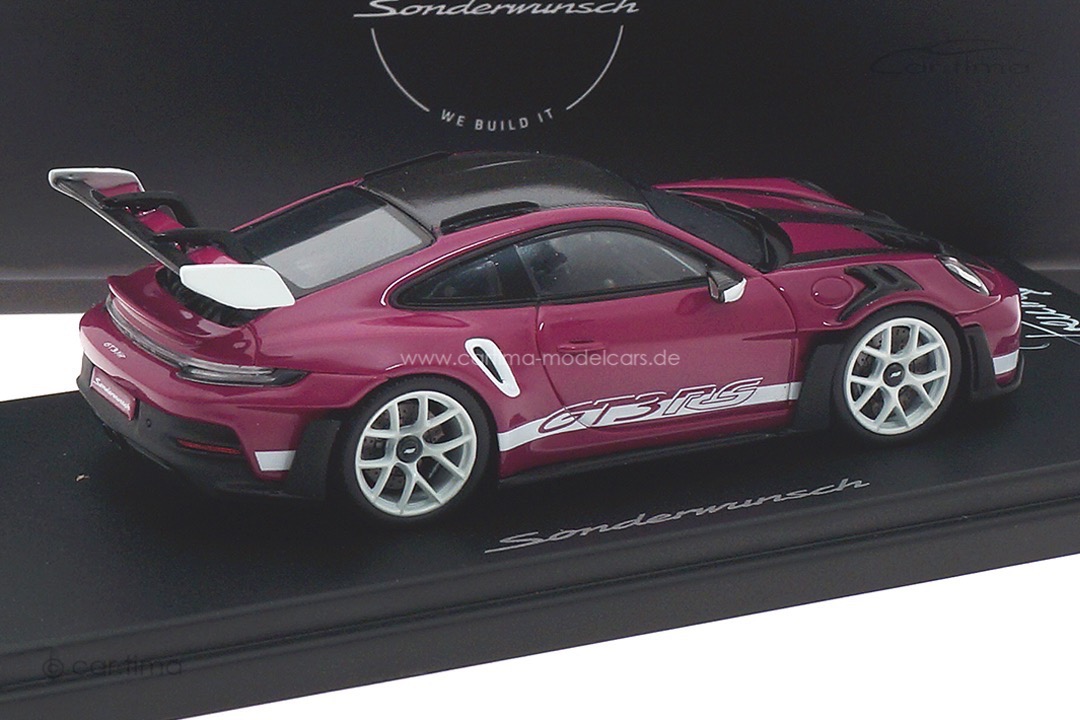 Porsche 911 (992) GT3 RS Sonderwunsch Sternrubin Originalsignatur Andreas Preuninger 1:43