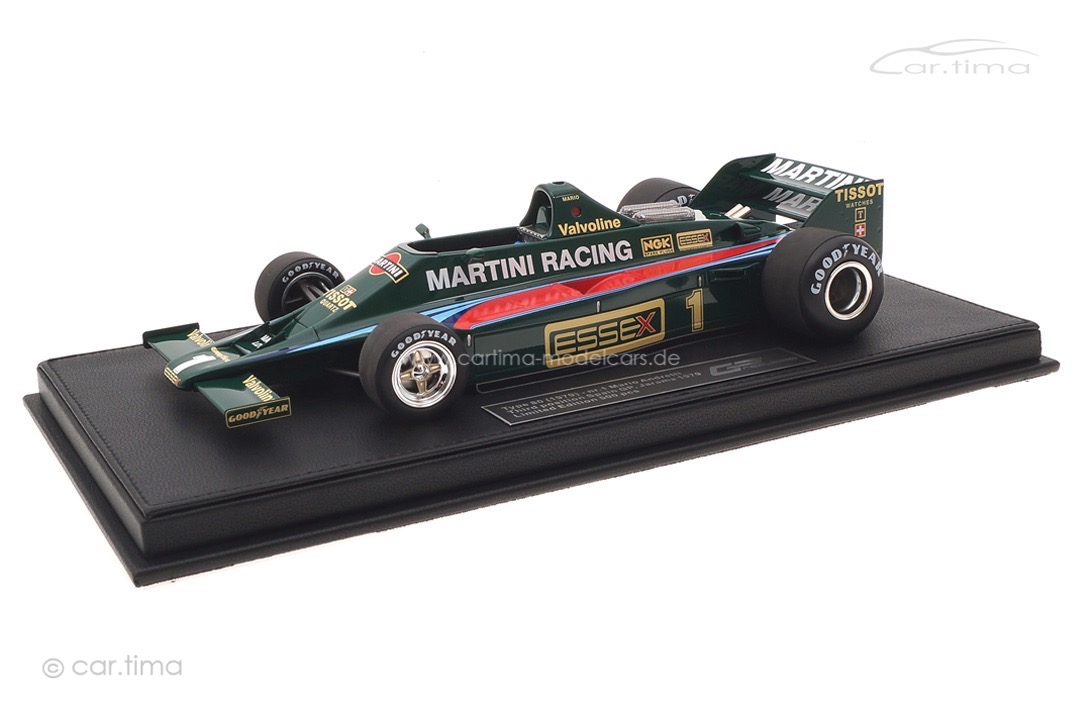 Lotus 80 Cosworth V8 F1 GP Spanien 1979 Mario Andretti inkl. Vitrine GP Replicas 1:18 GP065A