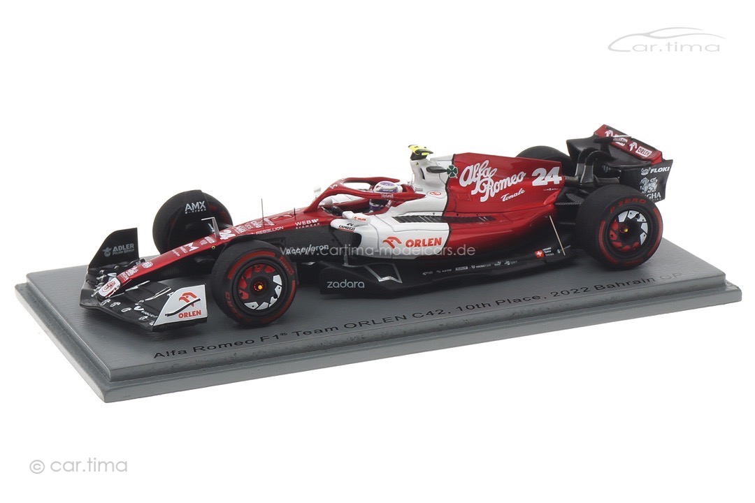 Alfa Romeo C42 GP Bahrain 2022 Zhou GuanYu Spark 1:43 S8518 Alfa Romeo C42 GP Bahrain 2022 Zhou GuanYu Spark 1:43 S8518