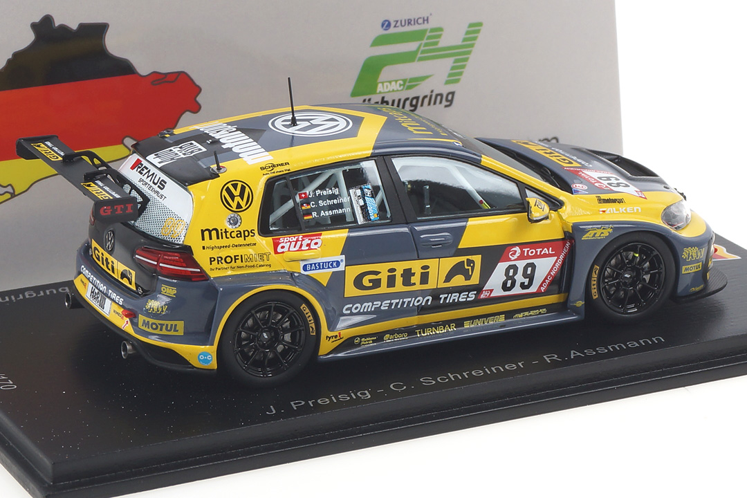 VW Golf VII GTI 24h Nürburgring 2019 Preisig/Schreiner/Assmann Spark 1:43 SG557 VW Golf VII GTI 24h Nürburgring 2019 Preisig/Schreiner/Assmann Spark 1:43 SG557