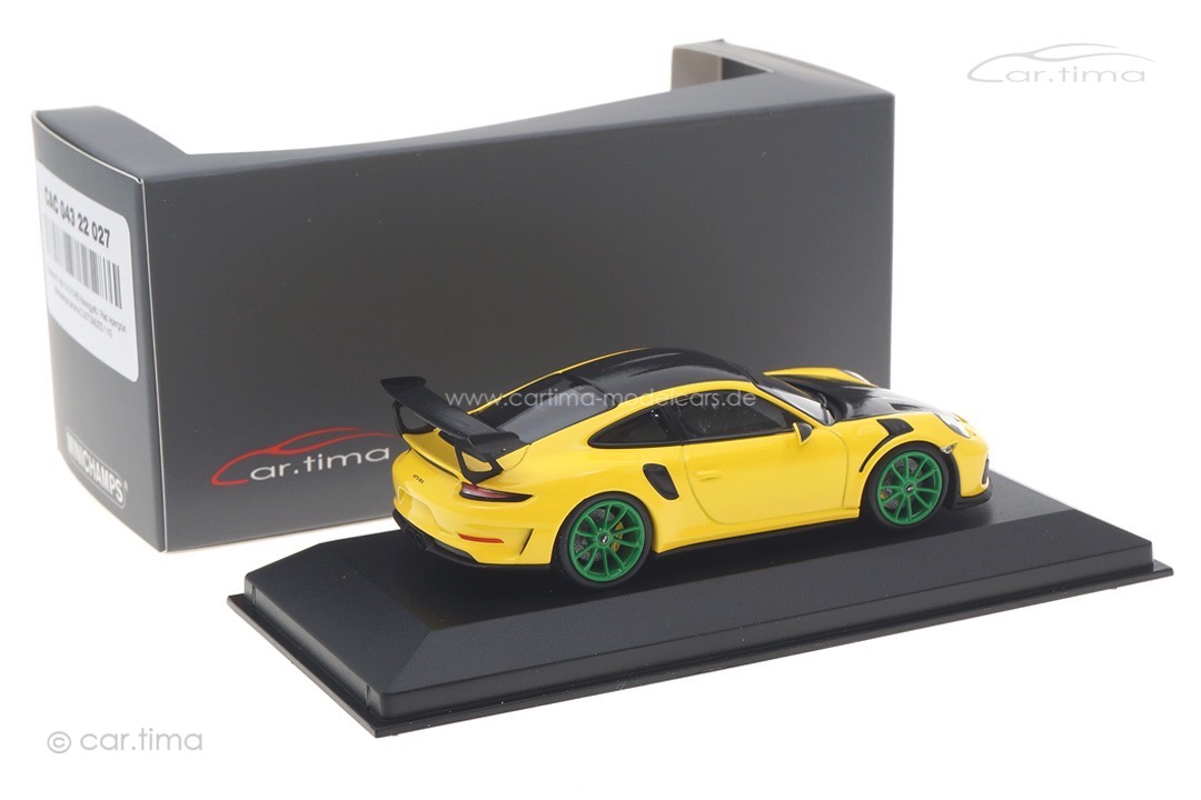 Porsche 911 (991 II) GT3 RS Racinggelb/Rad vipergrün Minichamps car.tima CUSTOMIZED 1:43 Porsche 911 (991 II) GT3 RS Racinggelb/Rad vipergrün Minichamps car.tima CUSTOMIZED 1:43