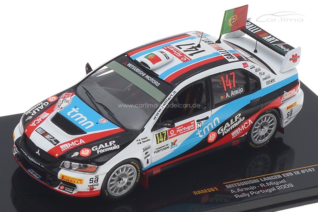 Mitsubishi Lancer EVO IX Rallye Portugal 2009 Araujo/Miguel IXO 1:43 RAM361