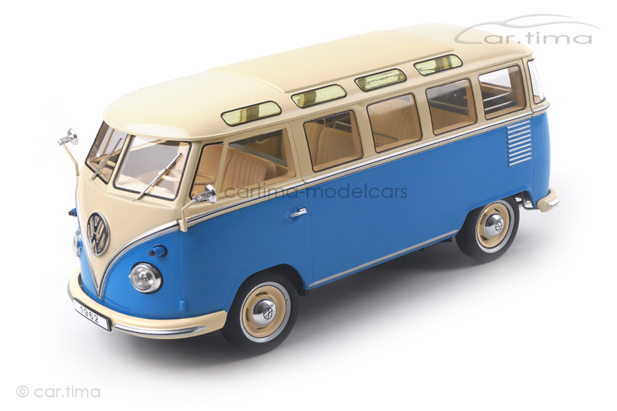Volkswagen VW Bulli T1 Samba 1962 blau/creme KK Scale 1:18 KKDC180152
