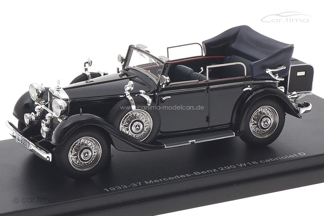 Mercedes-Benz 290 W18 cabriolet D 1933-36 geöffnet schwarz Esval 1:43 EMEU43043A