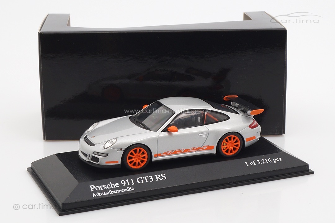 Porsche 911 (997) GT3 RS Silber/orange Minichamps 1:43 400066000