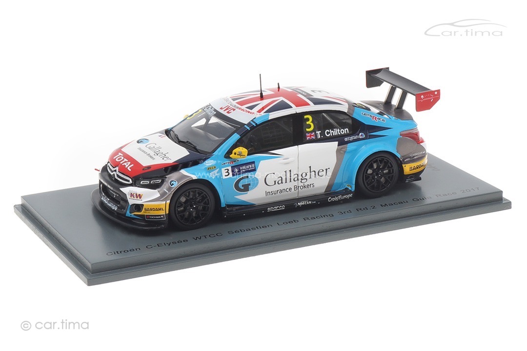 Citroén C-Elysée WTCC Macau Guia Race 2017 Tom Chilton Spark 1:43 SA159 Citroén C-Elysée WTCC Macau Guia Race 2017 Tom Chilton Spark 1:43 SA159