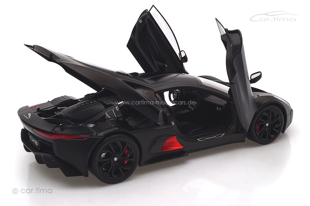 Jaguar C-X75 Satin Black/Gloss Stripes Almost Real 1:18 810605