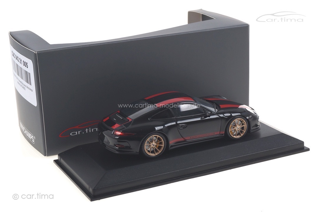 Porsche 911 (991) R Schwarz/Rad aurum Minichamps car.tima CUSTOMIZED 1:43