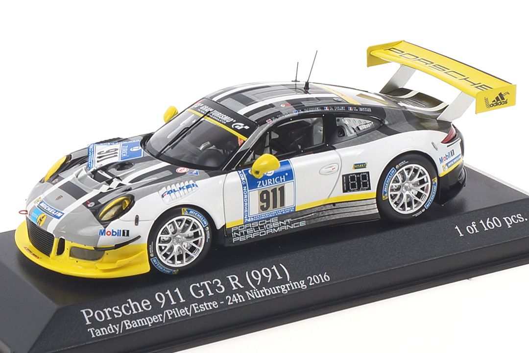 Porsche 911 GT3 R 24h Nürburgring 2016 Bamber/Estre/Pilet/Tandy Minichamps 1:43 437166611 Porsche 911 GT3 R 24h Nürburgring 2016 Bamber/Estre/Pilet/Tandy Minichamps 1:43 437166611