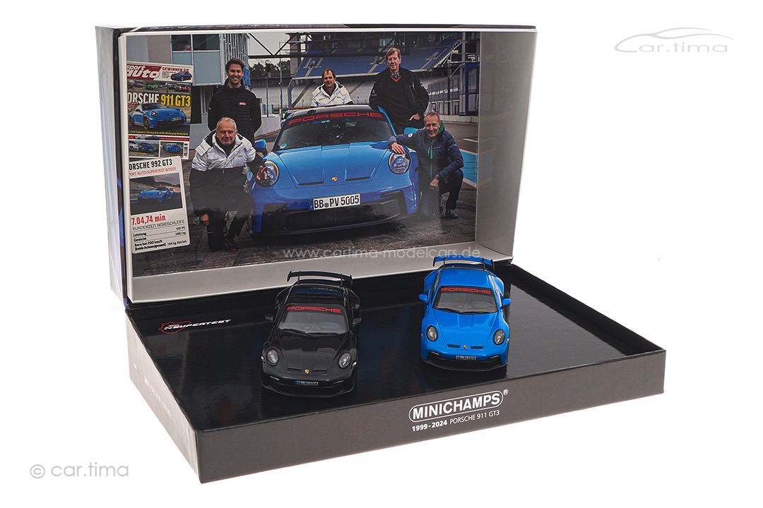 Set Porsche 911 (992) GT3 Sport Auto Supertest Nordschleife Minichamps 1:43 412069200 Set Porsche 911 (992) GT3 Sport Auto Supertest Nordschleife Minichamps 1:43 412069200