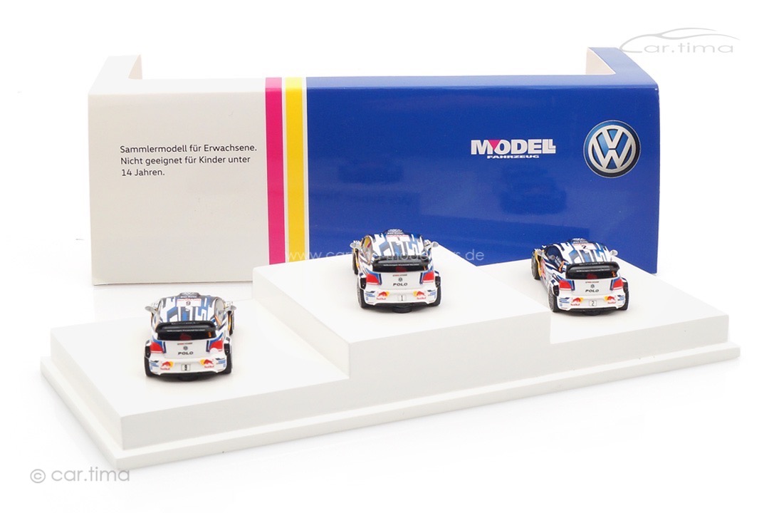 Set VW Polo WRC Monte Carlo 2015 Modell Fahrzeug "Wir lieben Siegertypen" Spark 1:87 SAM266