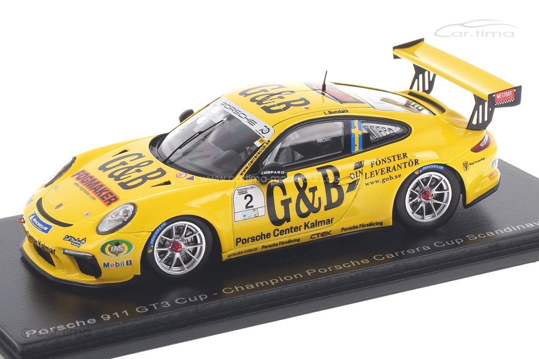 Porsche 911 GT3 Cup Champion Carrera Cup Skandinavien 2018 Lukas Sundahl Spark 1:43 S8501 Porsche 911 GT3 Cup Champion Carrera Cup Skandinavien 2018 Lukas Sundahl Spark 1:43 S8501