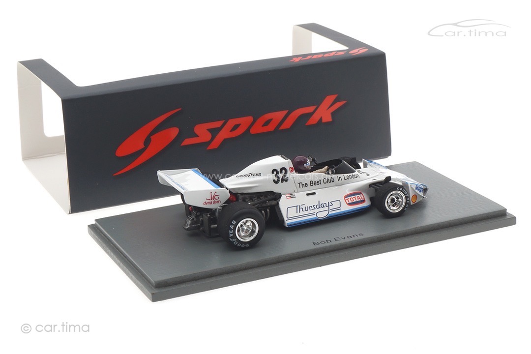Brabham BT44B GP Großbritannien 1976 Bob Evans Spark 1:43 S7096 Brabham BT44B GP Großbritannien 1976 Bob Evans Spark 1:43 S7096