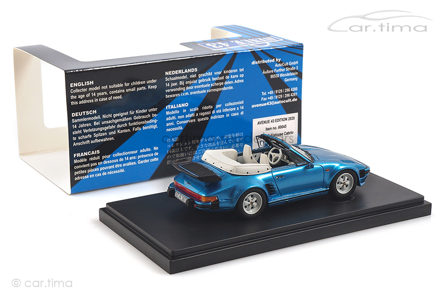 Porsche 911 (930) Turbo SE Flatnose Cabriolet Minervablaumet. Avenue43 1:43 60045 Porsche 911 (930) Turbo SE Flatnose Cabriolet Minervablaumet. Avenue43 1:43 60045
