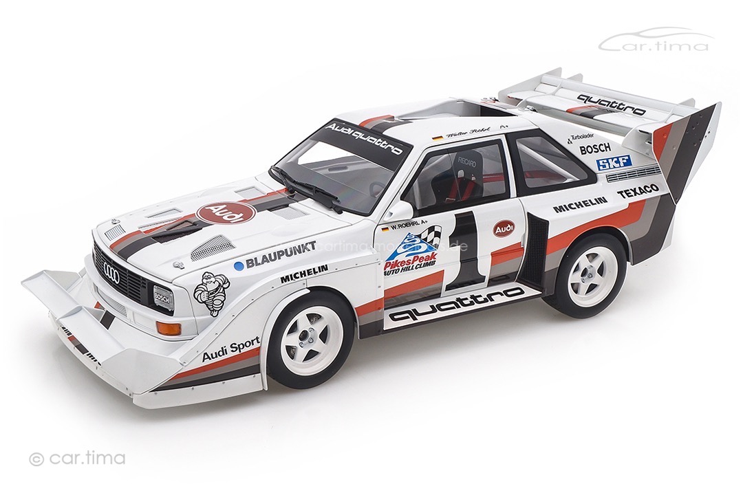 Audi Sport quattro S1 Winner Pikes Peak 1987 Walter Röhrl AUTOart 1:18 88700 Audi Sport quattro S1 Winner Pikes Peak 1987 Walter Röhrl AUTOart 1:18 88700