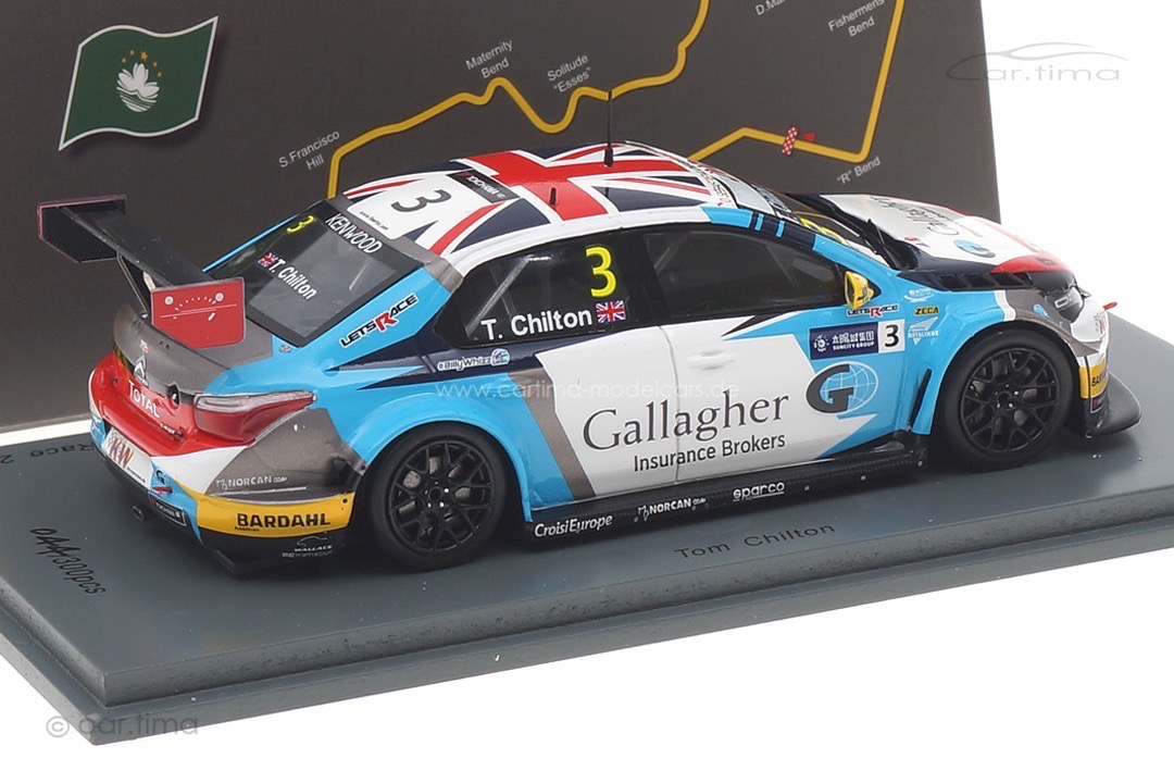 Citroén C-Elysée WTCC Macau Guia Race 2017 Tom Chilton Spark 1:43 SA159 Citroén C-Elysée WTCC Macau Guia Race 2017 Tom Chilton Spark 1:43 SA159