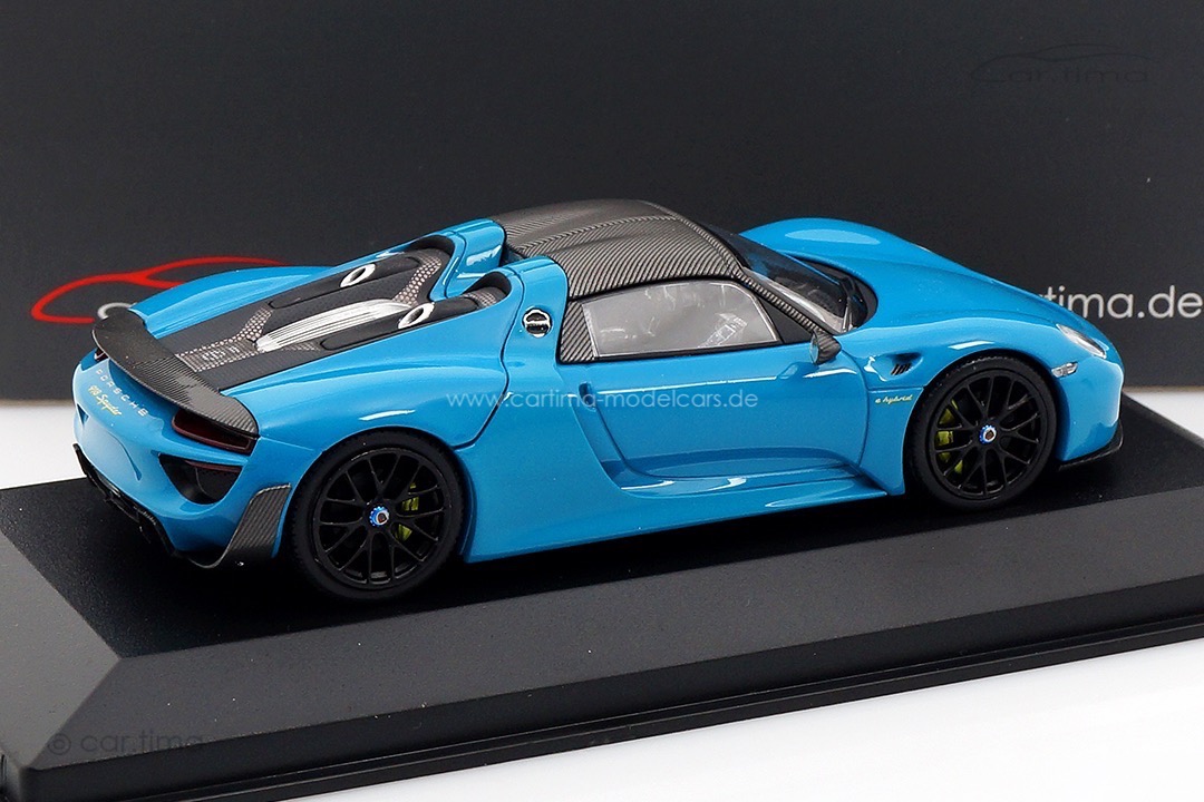 Porsche 918 Spyder Weissach Paket Miami blue/Rad schwarz Minichamps car.tima CUSTOMIZED 1:43