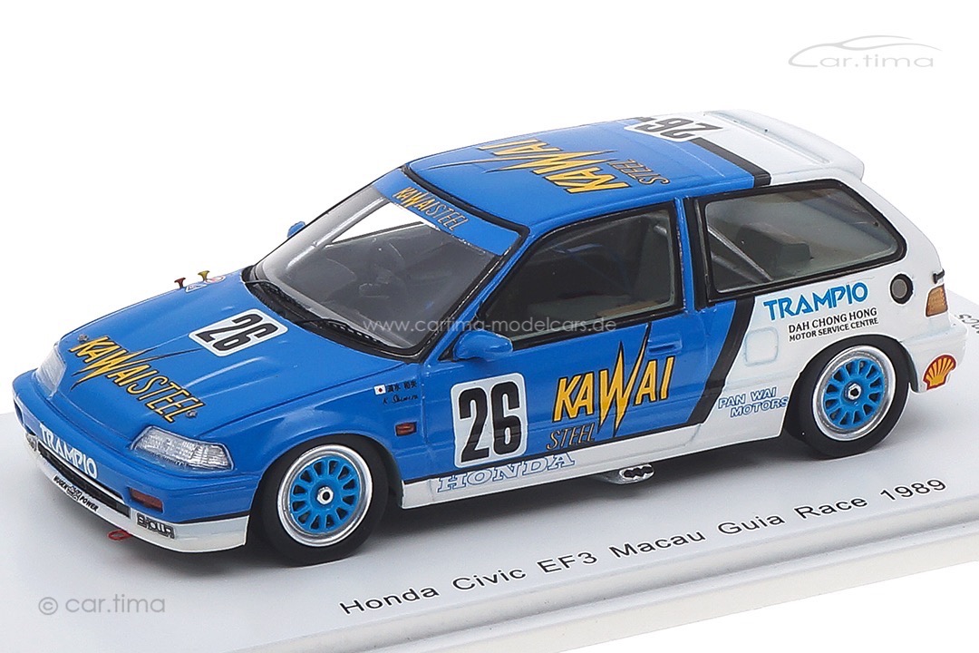Honda Civic EF3 Macau Guia Race 1989 Kazuo Shimizu Spark 1:43 SA130 Honda Civic EF3 Macau Guia Race 1989 Kazuo Shimizu Spark 1:43 SA130